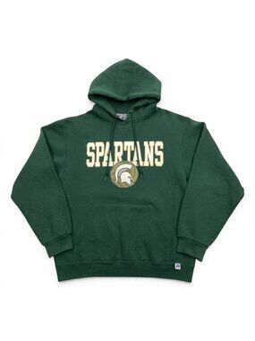 VTG Russell Athletic Michigan State Spartans Green Hoodie Sweatshirt Men's M